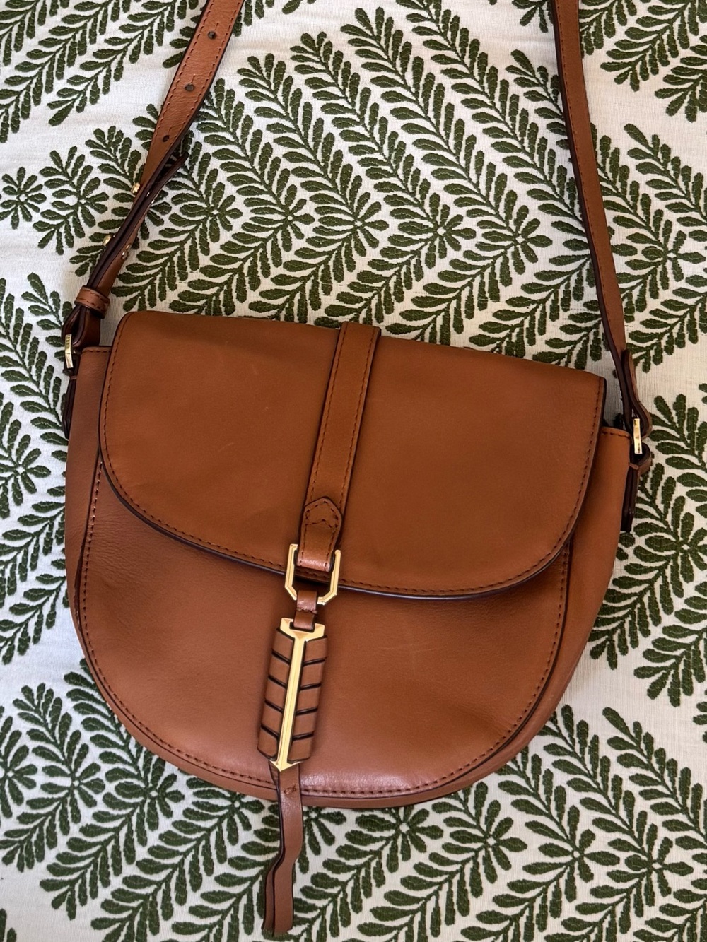 Stella & Dot Covet Bag Brown Leather Saddle Crossbody - Picture 3 of 7